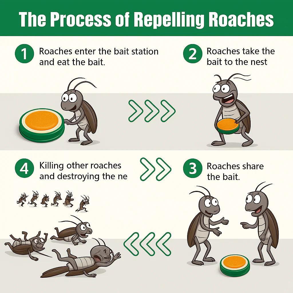 Cockroach Killer Gel for Kitchen, Bathroom, Cabinet (Pack of 2 - 12 Pcs)